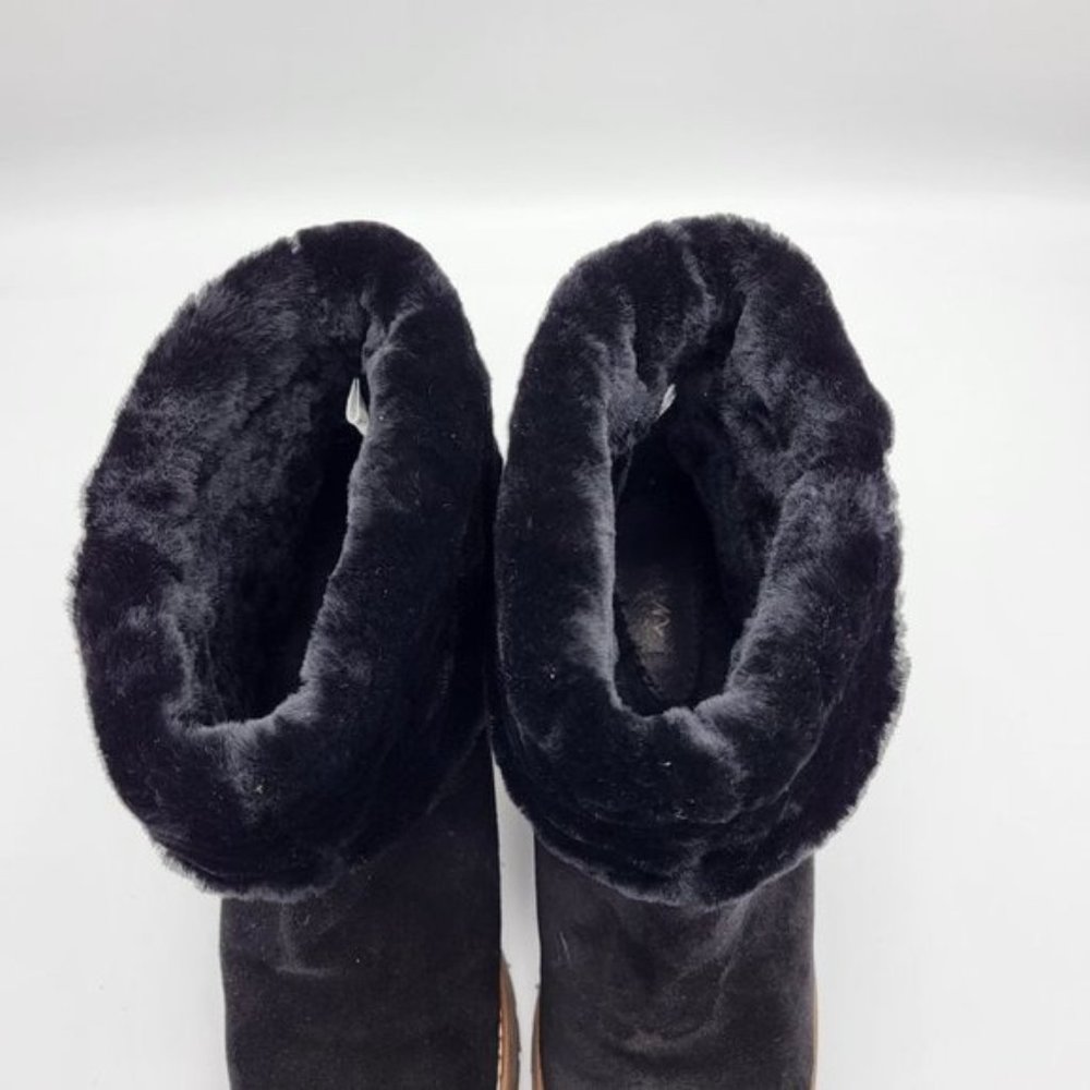 Boden Black Suede Plush Lined Ankle Booties, US Size 7, EUC - Picture 9 of 16